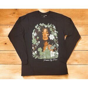 Fashion Nova Top Women's Size M Protect My Peace Long Sleeve‎ Shirt Black NWOT